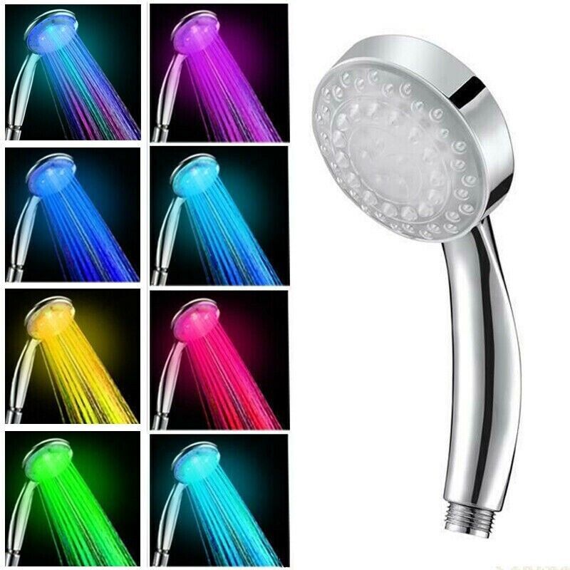 7-Color LED Shower Head — Water Powered Color Changing Shower