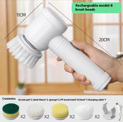 Handheld Electric Cleaning Brush — Multi-Surface Scrubber Kit