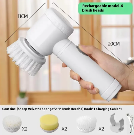 Handheld Electric Cleaning Brush — Multi-Surface Scrubber Kit