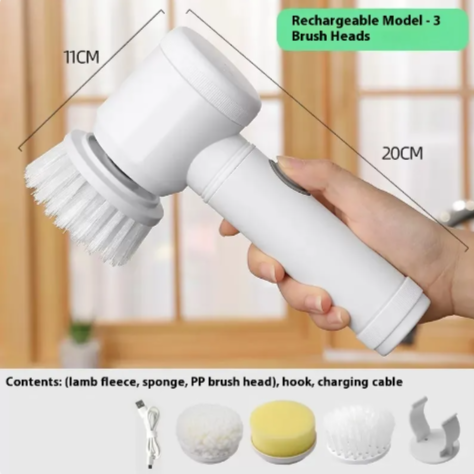Handheld Electric Cleaning Brush — Multi-Surface Scrubber Kit