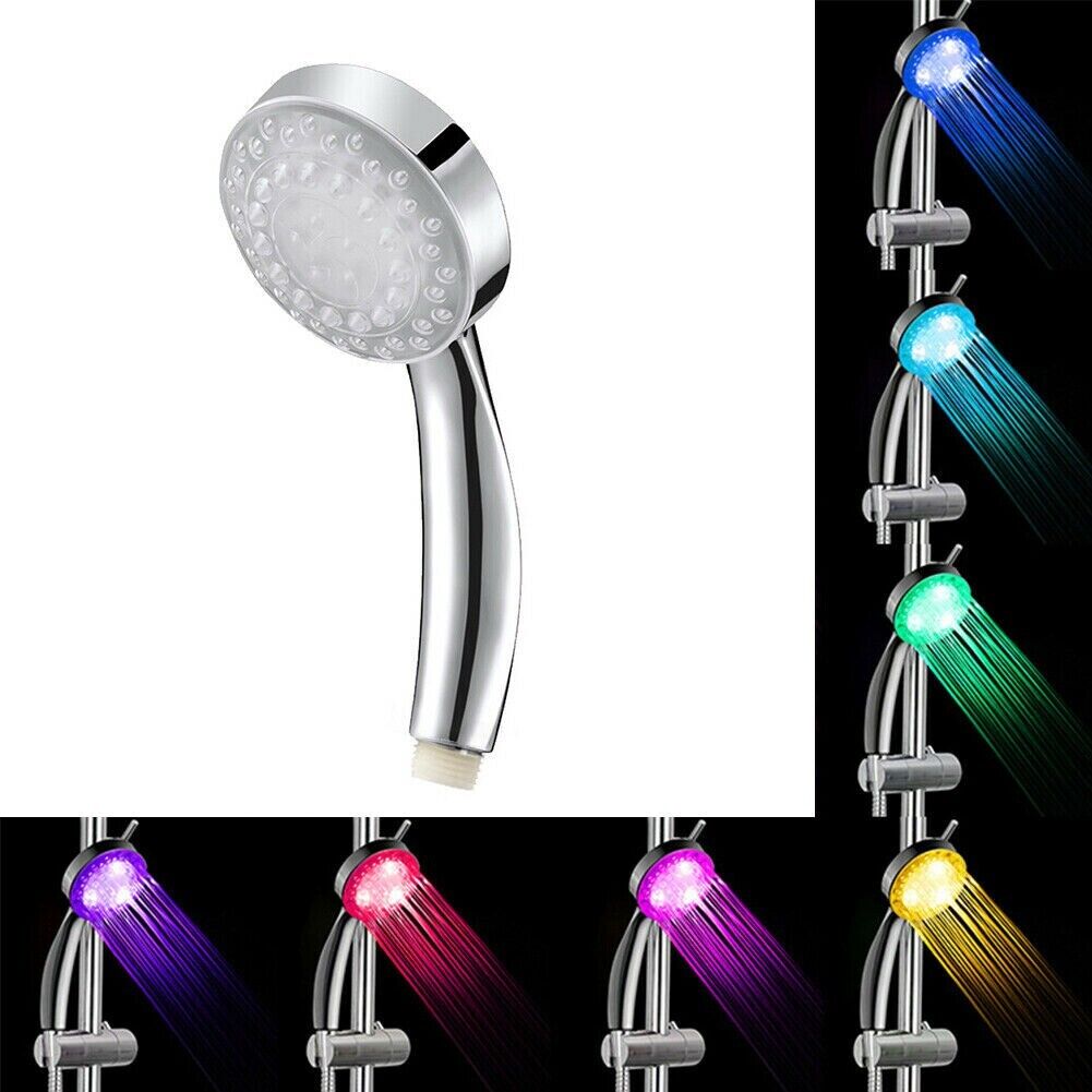 7-Color LED Shower Head — Water Powered Color Changing Shower